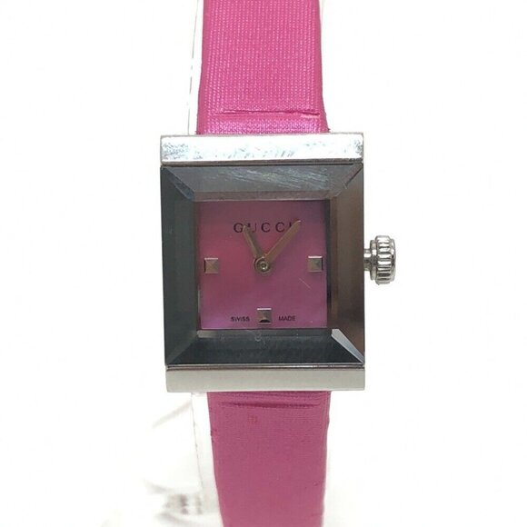 GUCCI Pink Shell Quartz Wristwatch Watch Wristwatch SS Silver/pink - Picture 1 of 12